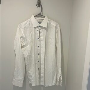 Eton White Button-Up Shirt with Blue Accents